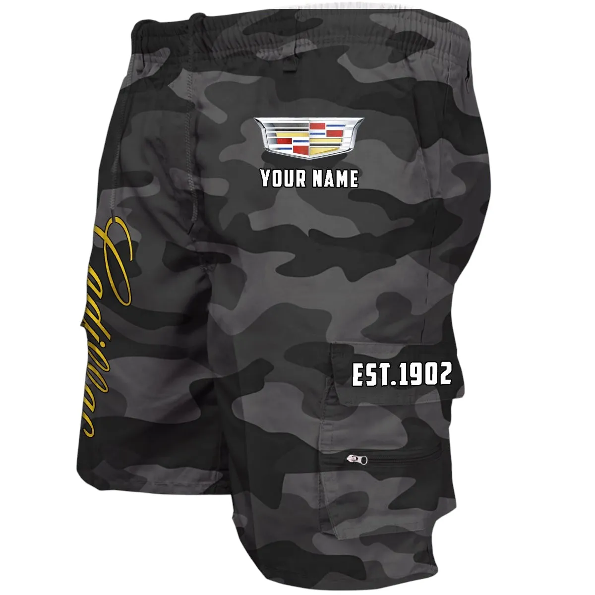 Stylish Luxury Wagon Workwear Casual Shorts, Street-Strong Casual Shorts CAR455 - Grey Camouflage
