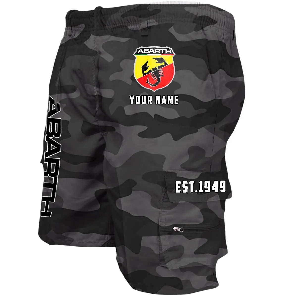 Small Performance Car Workwear Casual Shorts, Open Road Utility Shorts CAR455 - Grey Camouflage