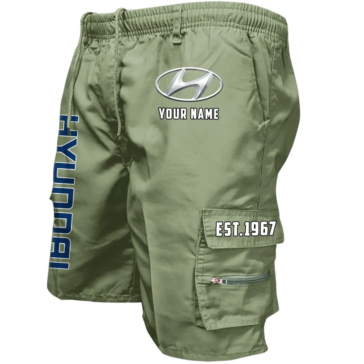 Compact Car Workwear Casual Shorts, Durable Garage Life Shorts CAR455 - Military Green