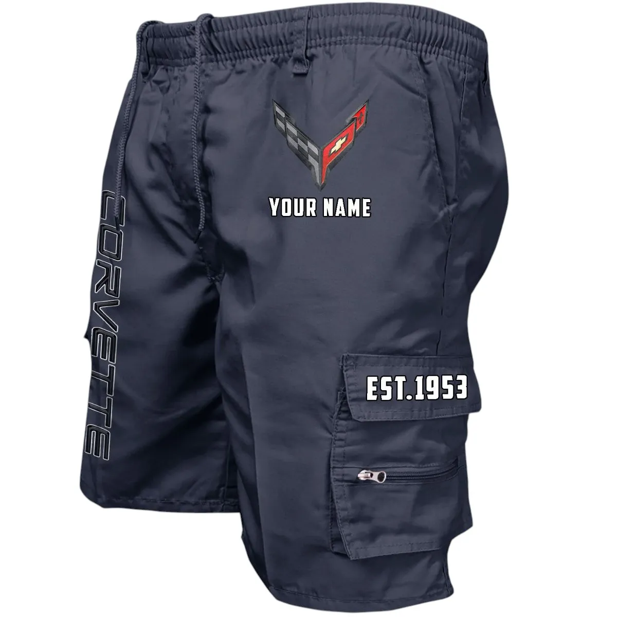 US Performance Car Workwear Casual Shorts, Everyday Car Culture Shorts CAR455 - Navy