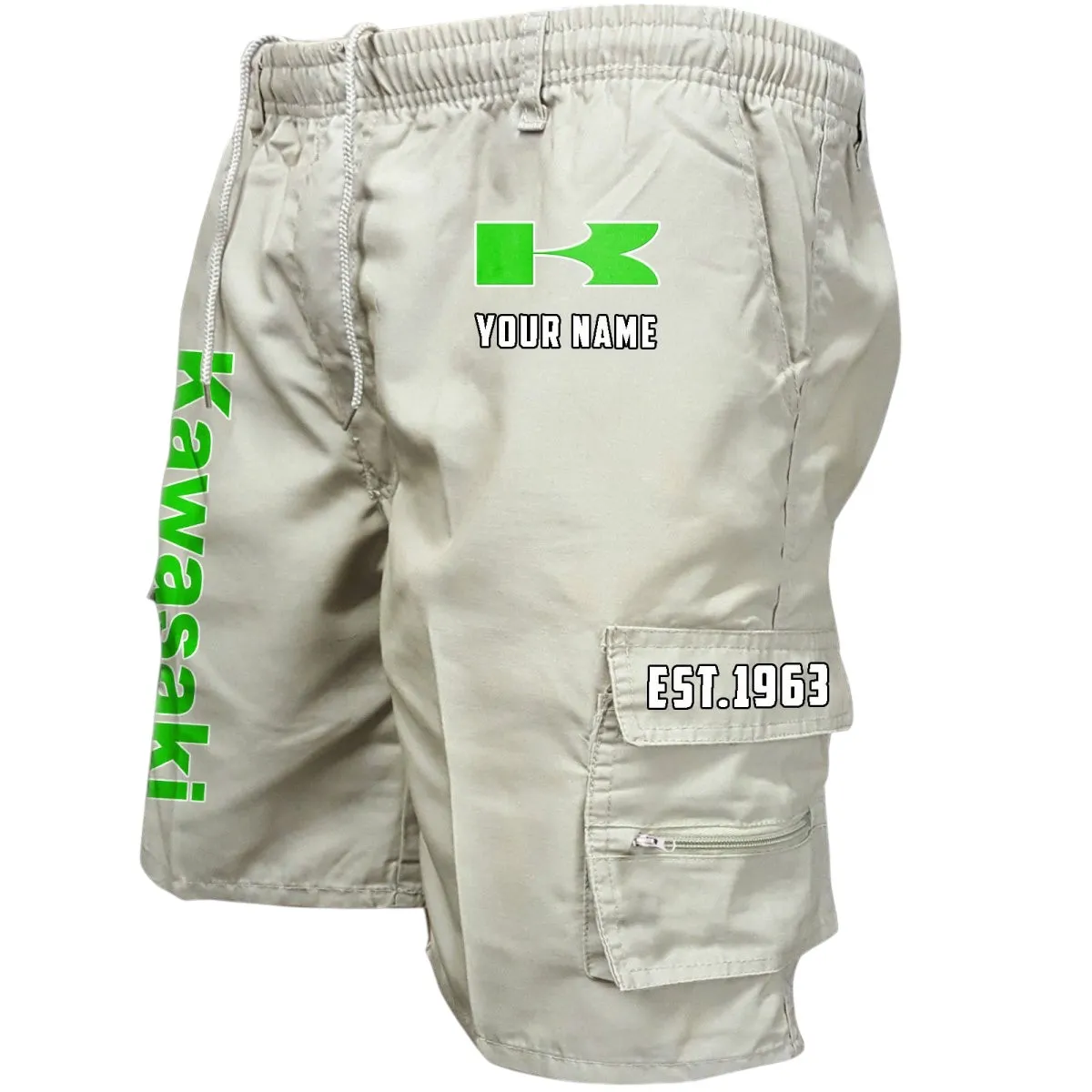Off-Road Machine Workwear Casual Shorts, Automotive Spirit Work Shorts CAR455 - Off-White