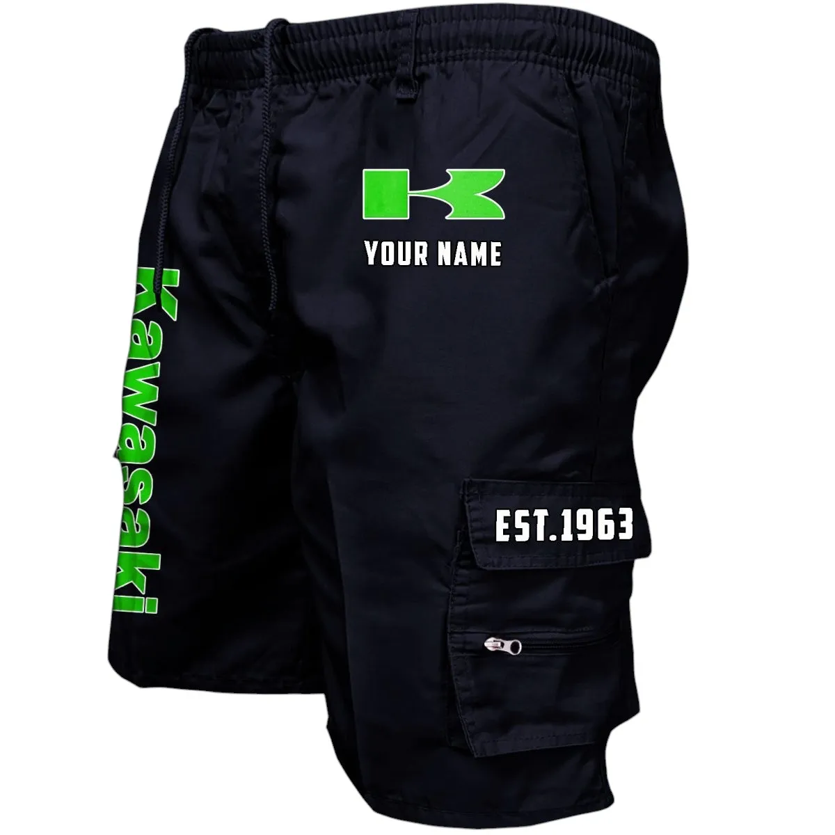 Rider’s Choice Bike Workwear Casual Shorts, Streetwear Garage Pocket Shorts CAR455 - Black