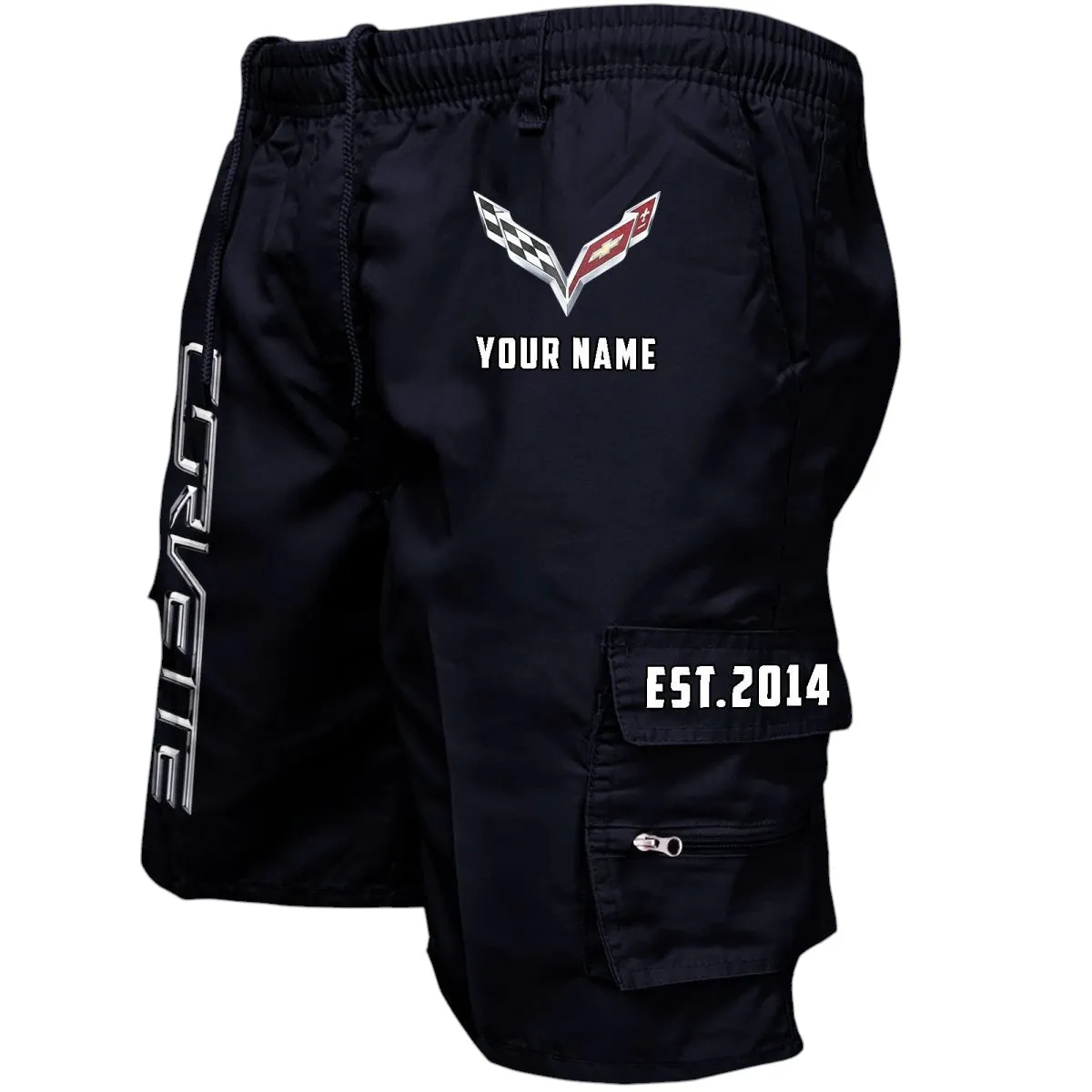 Iconic Speed Machine Workwear Casual Shorts, Everyday Garage Life Shorts CAR455 - Black