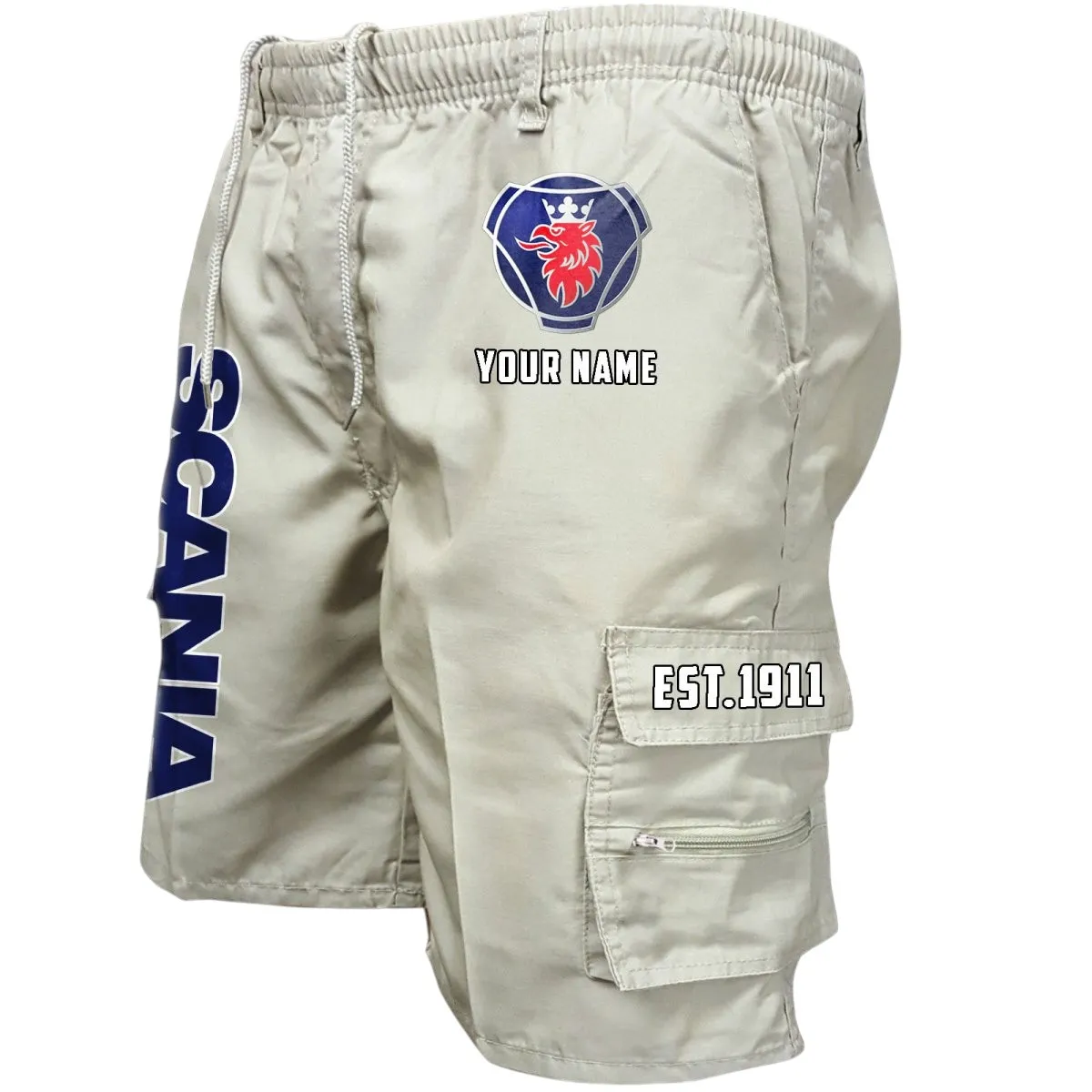 Long-Haul Vehicle Workwear Casual Shorts, Automotive Spirit Work Shorts CAR455 - Off-White