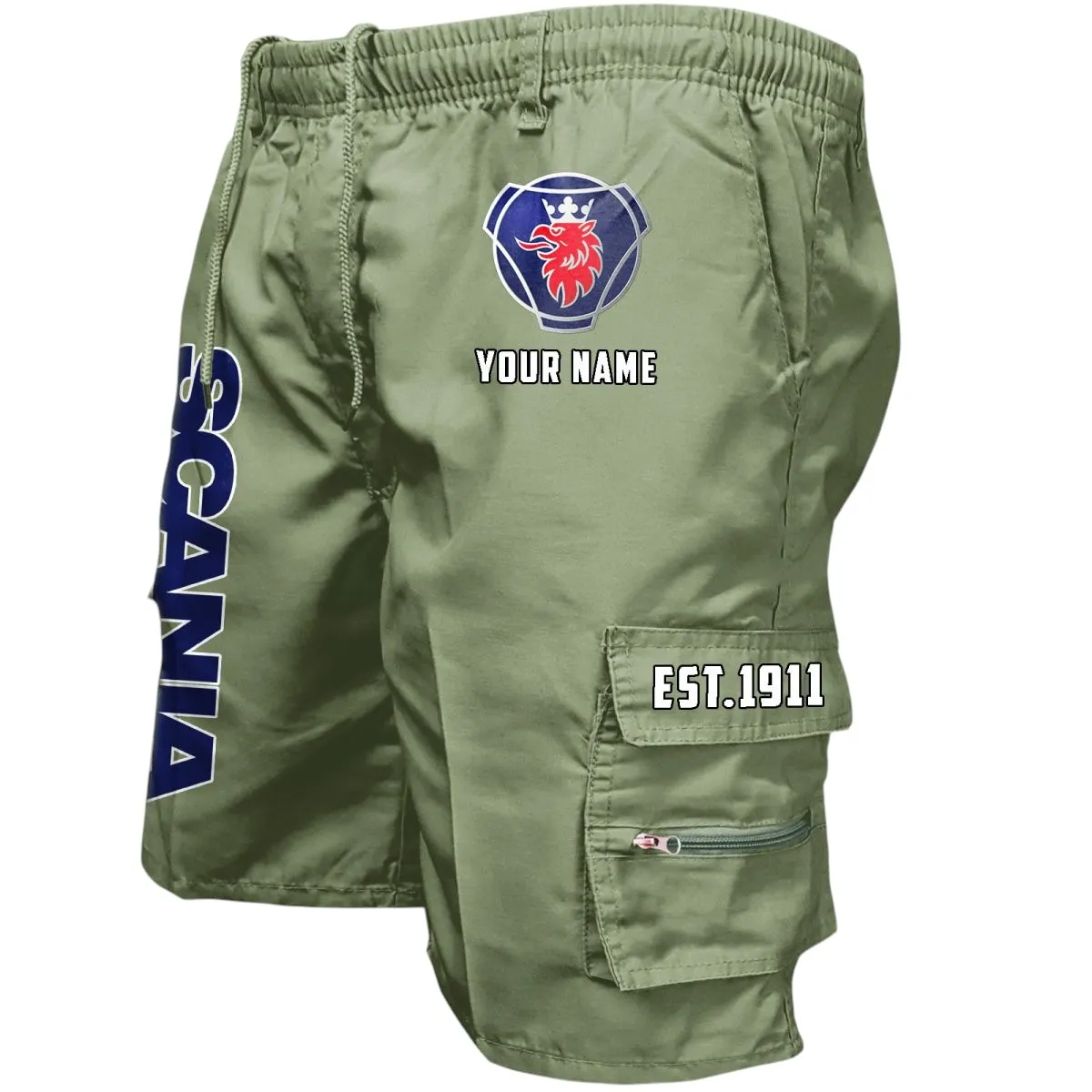 Freight Truck Workwear Casual Shorts, Workwear Built for Riders CAR455 - Military Green