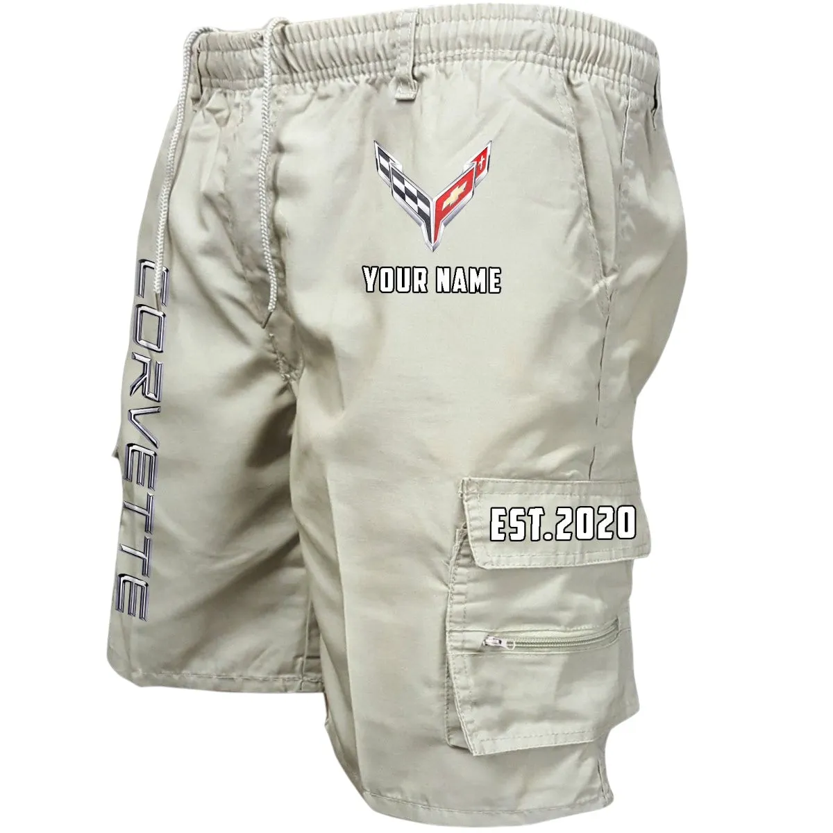 High-Performance Coupe Workwear Casual Shorts, Automotive Lifestyle Utility Shorts CAR455 - Off-White
