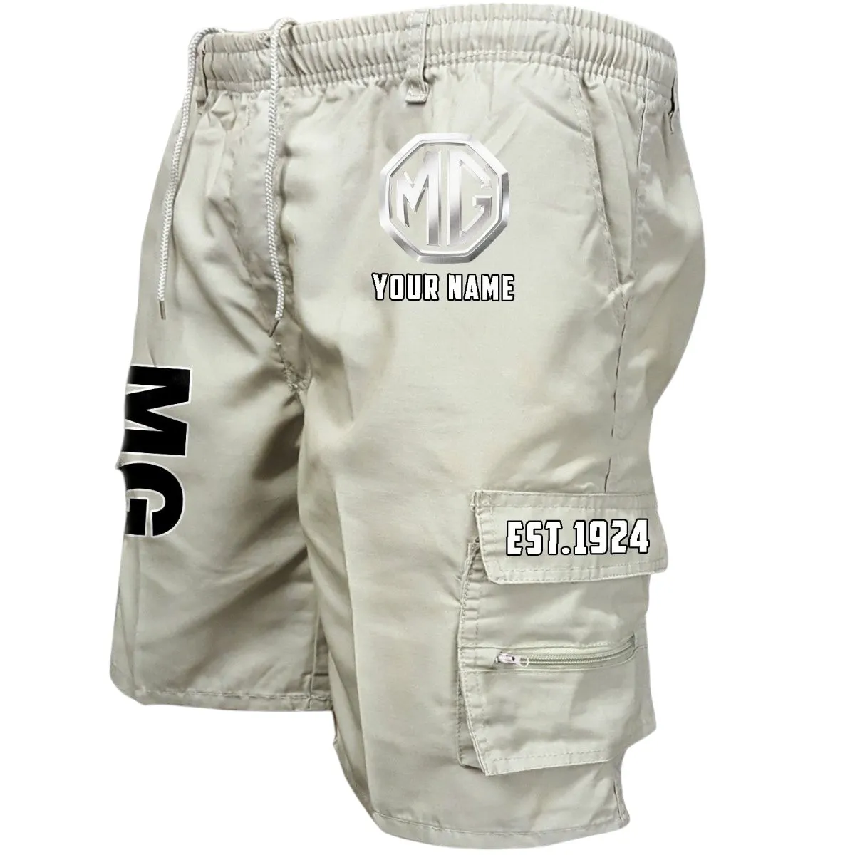 Iconic British Ride Workwear Casual Shorts, Everyday Garage Life Shorts CAR455 - Off-White