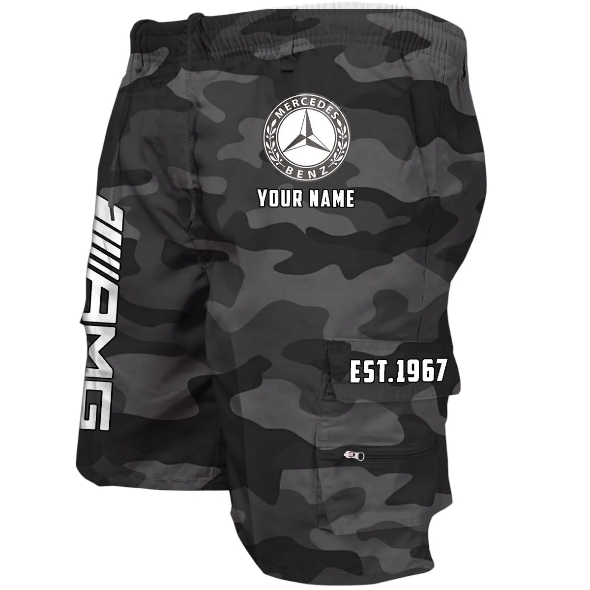 Executive Performance Auto Workwear Casual Shorts, Everyday Car Culture Shorts CAR455 - Grey Camouflage