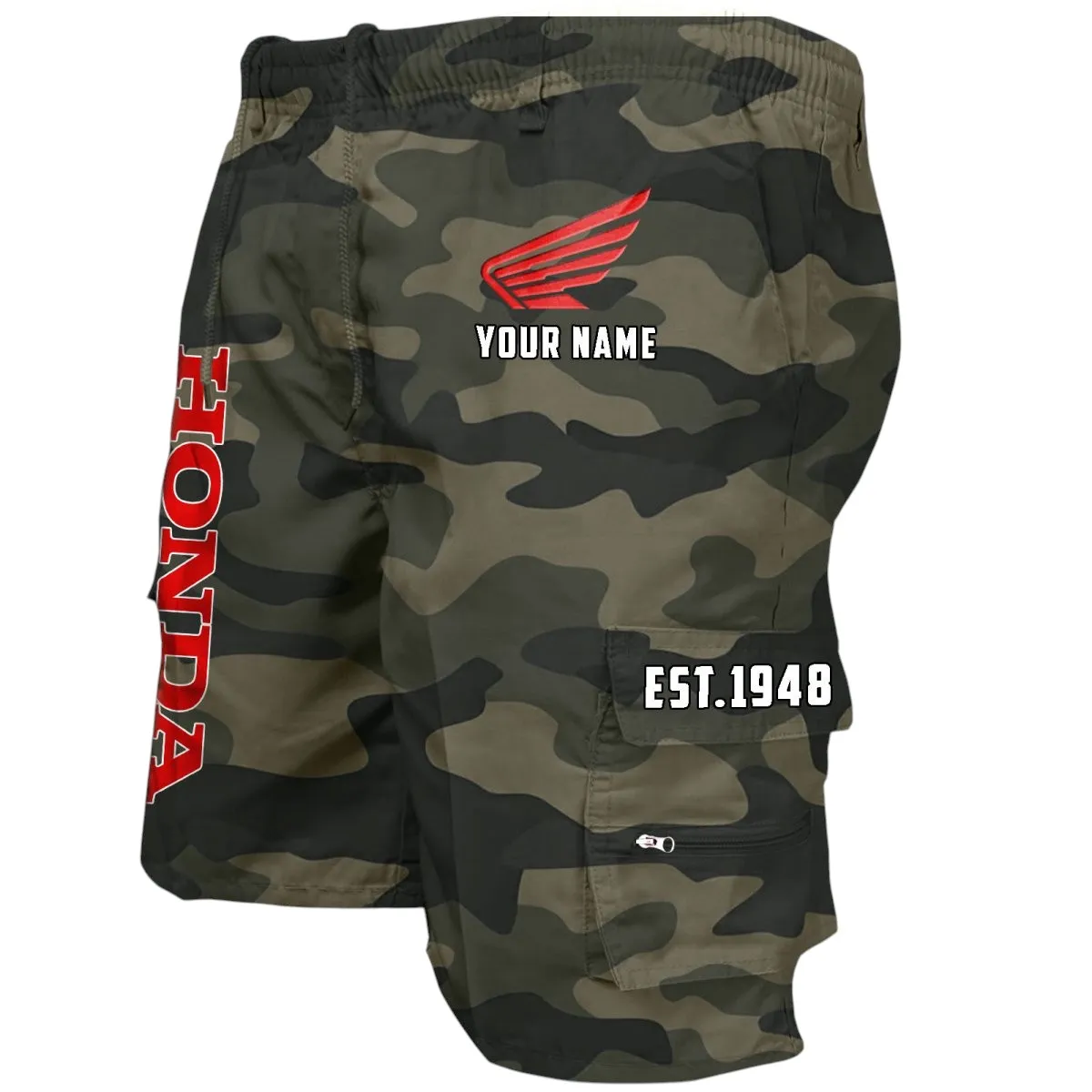Road Bike Workwear Casual Shorts, Durable Rider Utility Shorts CAR455 - Green Camouflage