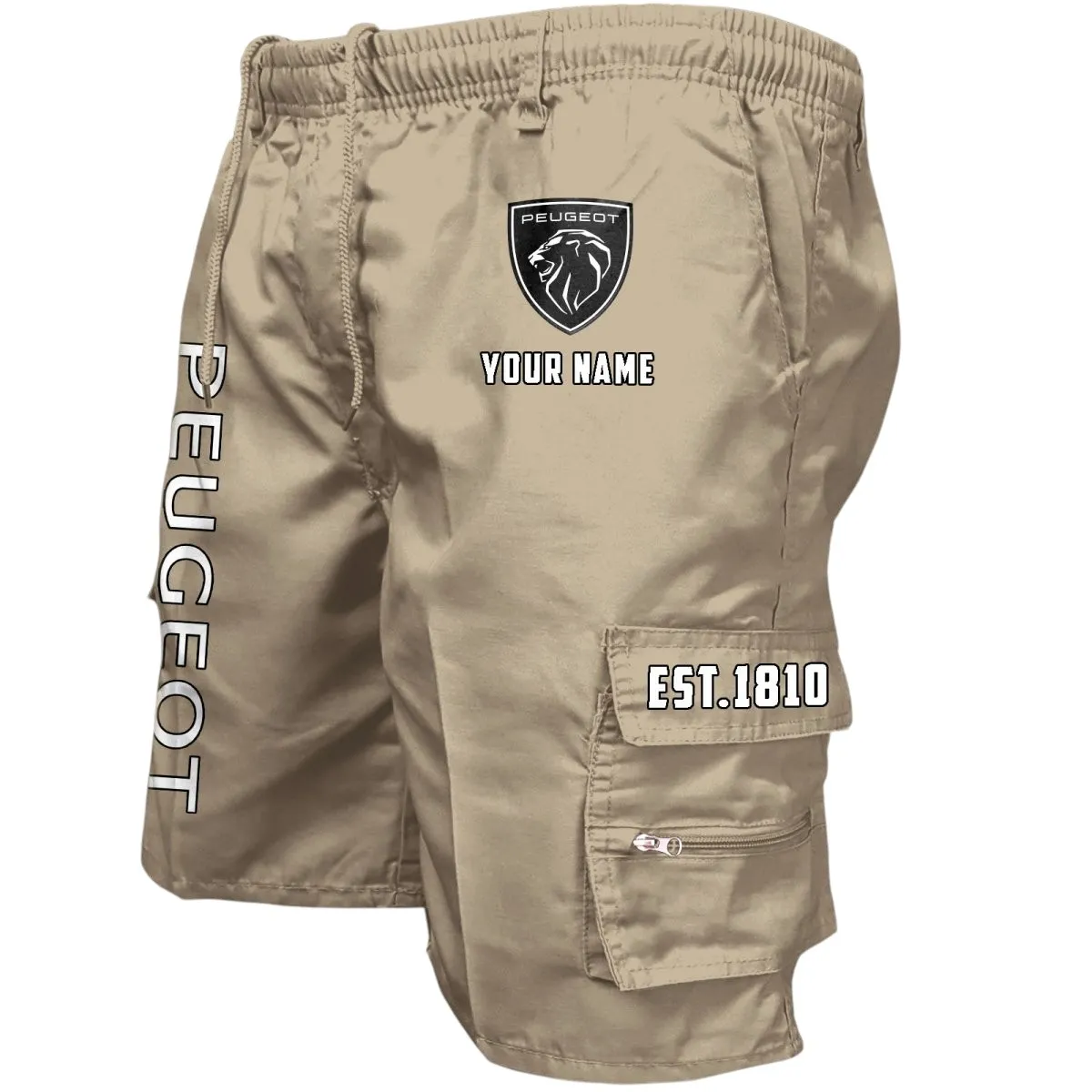 European Sedan Workwear Casual Shorts, Streetwear Garage Pocket Shorts CAR455 - Khaki