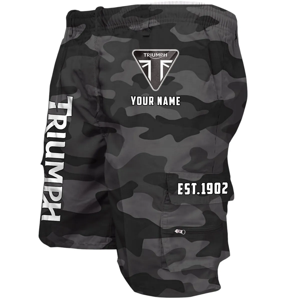 Velocity Machine Workwear Casual Shorts, Road Warrior Pocket Shorts CAR455 - Grey Camouflage
