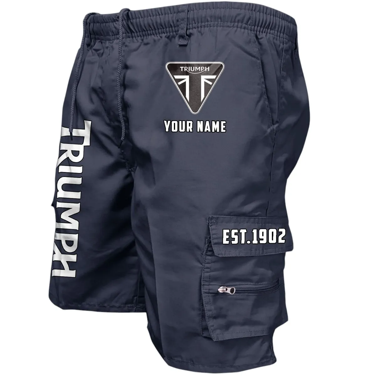 Retro Racer Workwear Casual Shorts, Everyday Car Culture Shorts CAR455 - Navy