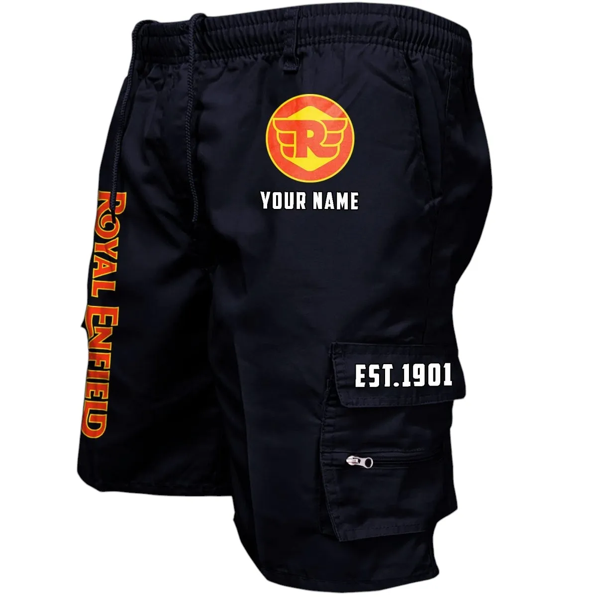 Bullet-Style Bike Workwear Casual Shorts, Rugged Workwear Pocket Shorts CAR455 - Black