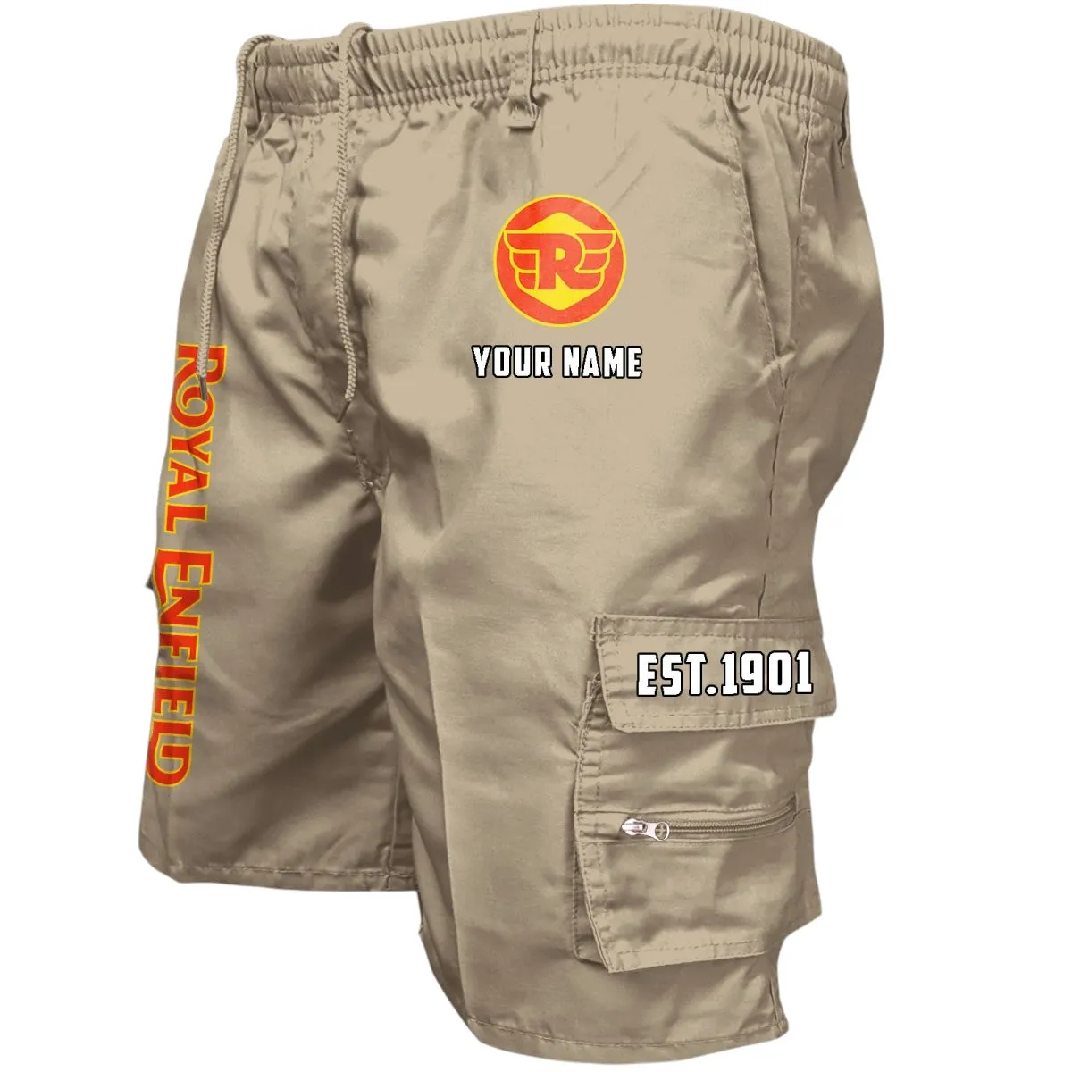 Bullet-Style Bike Workwear Casual Shorts, Everyday Car Culture Shorts CAR455 - Khaki