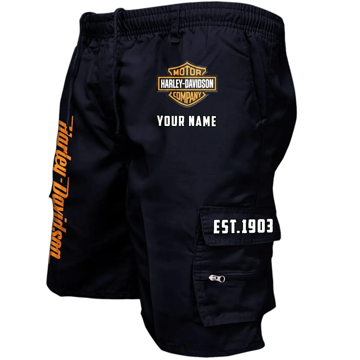 Biker Icon Workwear Casual Shorts, Durable Rider Utility Shorts CAR455 - Black