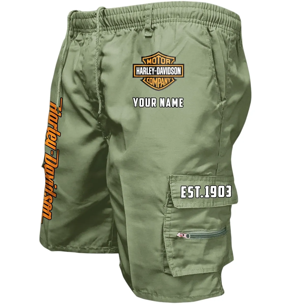 Two-Wheel Freedom Workwear Casual Shorts, Durable Garage Life Shorts CAR455 - Military Green