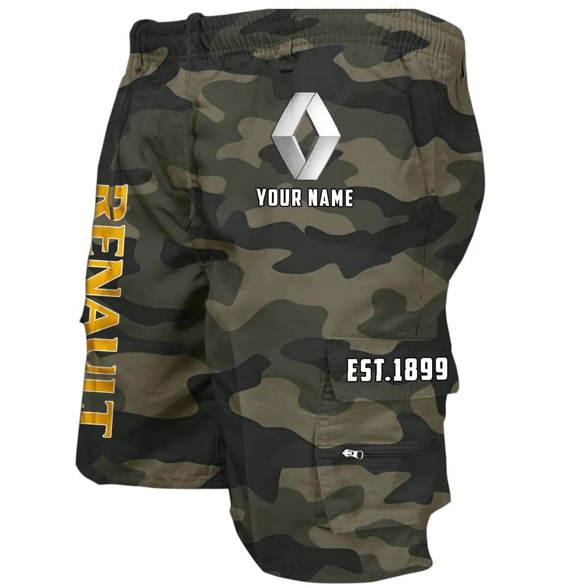 Affordable Auto Workwear Casual Shorts, Durable Utility Men's Shorts CAR455 - Green Camouflage