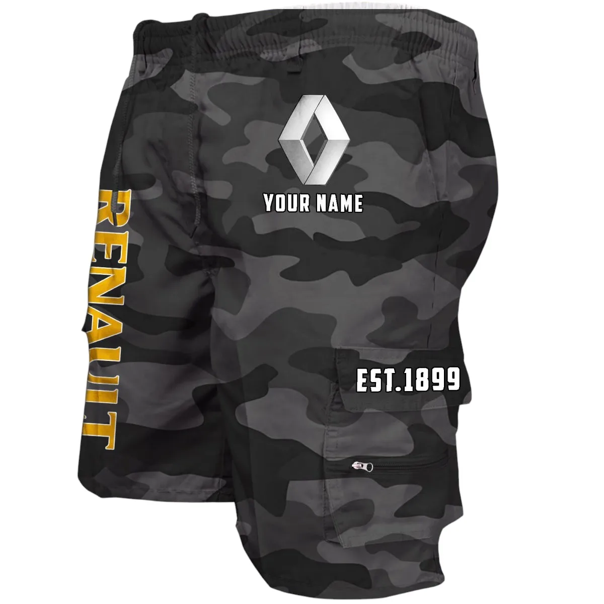 European Automobile Workwear Casual Shorts, Rider Lifestyle Pocket Shorts CAR455 - Grey Camouflage