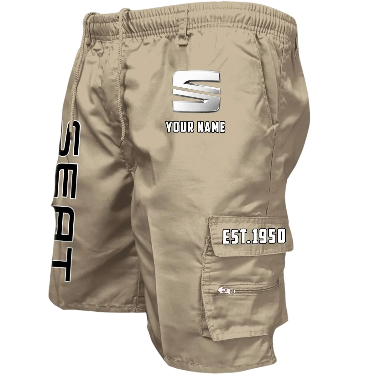 Compact Car Workwear Casual Shorts, Everyday Garage Life Shorts CAR455 - Khaki