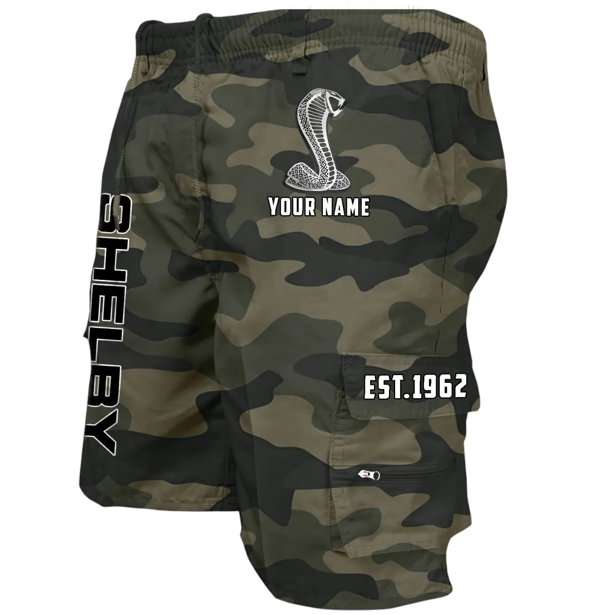 Iconic Pony Car Workwear Casual Shorts, Road-Tested Pocket Shorts CAR455 - Green Camouflage