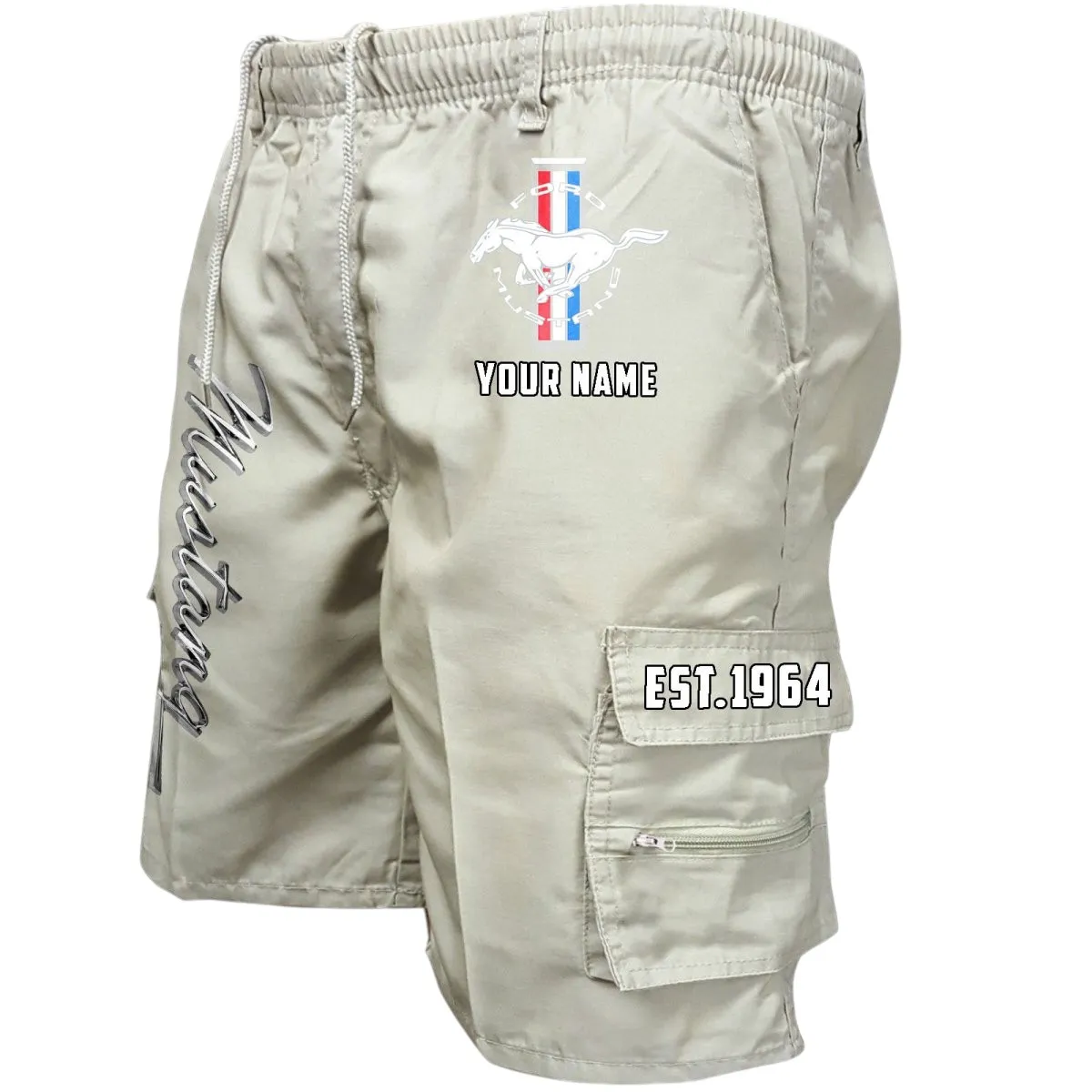 Muscle Car Workwear Casual Shorts, Rider Lifestyle Pocket Shorts CAR455 - Off-White
