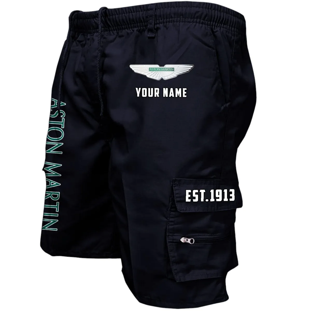 Sleek Roadster Workwear Casual Shorts, Car Enthusiast Pocket Shorts CAR455 - Black