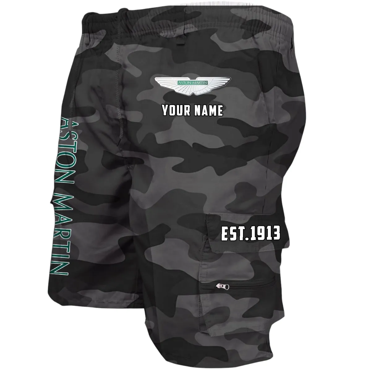 Classic Luxury Ride Workwear Casual Shorts, Automotive Lifestyle Utility Shorts CAR455 - Grey Camouflage
