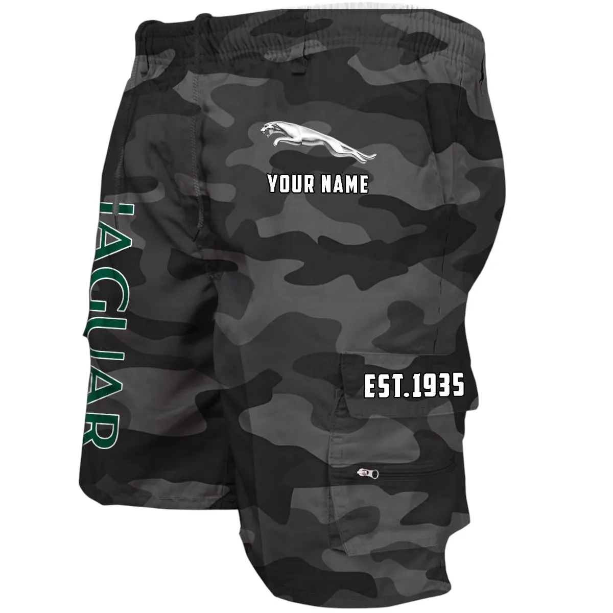 Rugged Terrain Auto Workwear Casual Shorts, Car Enthusiast Pocket Shorts CAR455 - Grey Camouflage