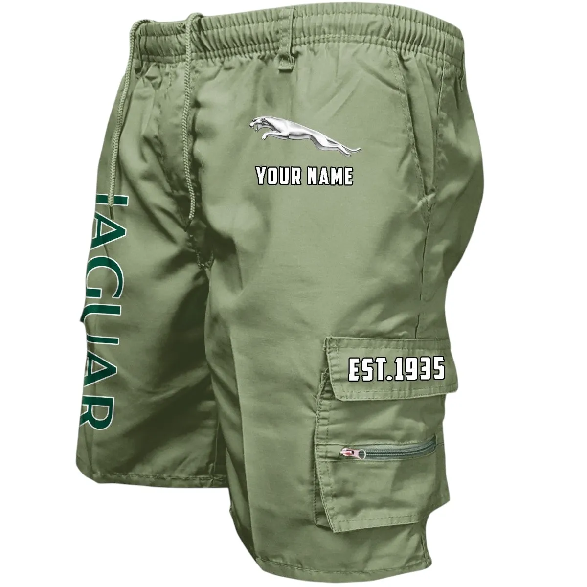 4x4 SUV Workwear Casual Shorts, Gearhead Lifestyle Utility Shorts CAR455 - Military Green