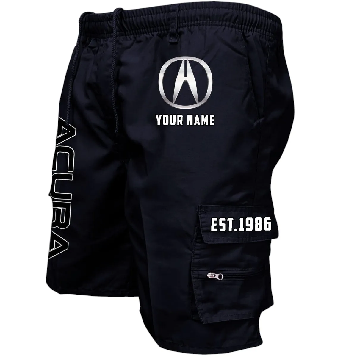Premium Sedan Workwear Casual Shorts, Car Enthusiast Pocket Shorts CAR455 - Black
