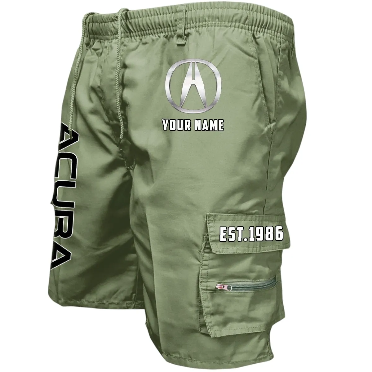Precision Driving Enthusiasts Workwear Casual Shorts, Durable Rider Utility Shorts CAR455 - Military Green