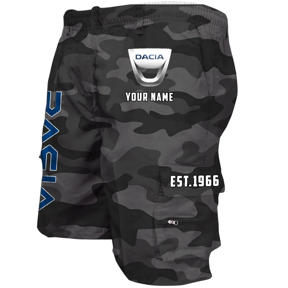 Dynatech Vehicles Workwear Casual Shorts, Gearhead Lifestyle Utility Shorts CAR455 - Grey Camouflage