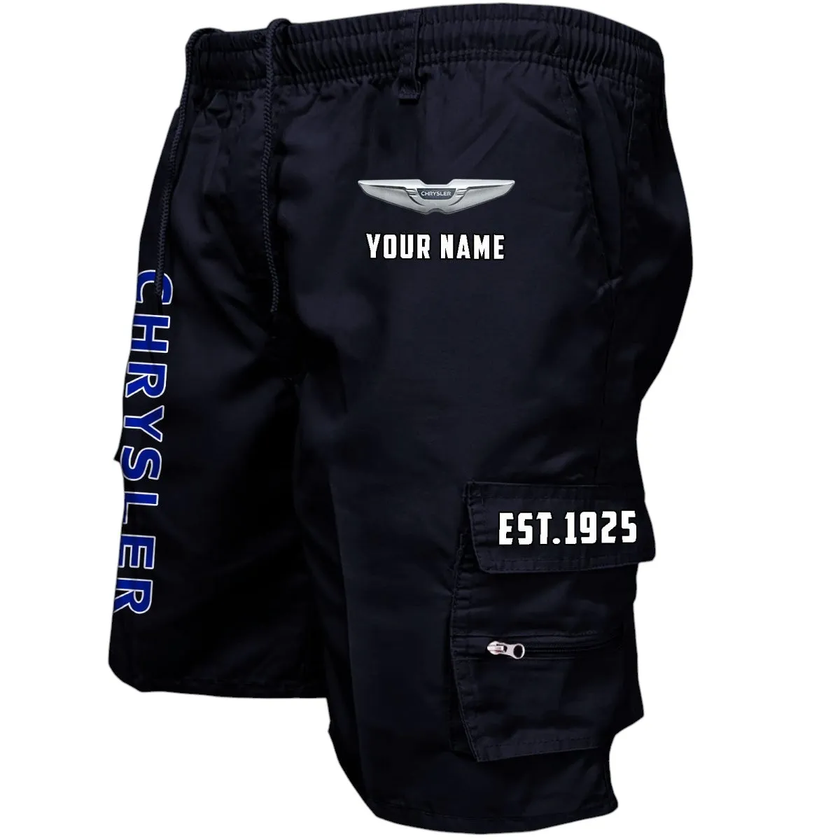 Full-Size Car Workwear Casual Shorts, Automotive Lifestyle Utility Shorts CAR455 - Black