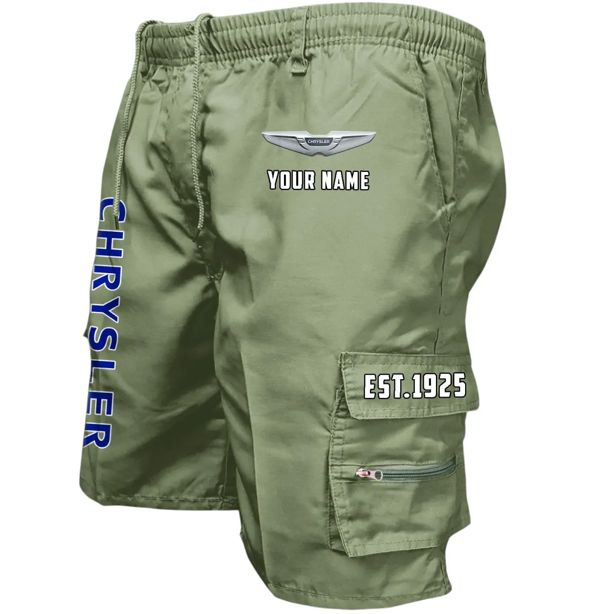 Premium Ride Workwear Casual Shorts, Car Enthusiast Pocket Shorts CAR455 - Military Green