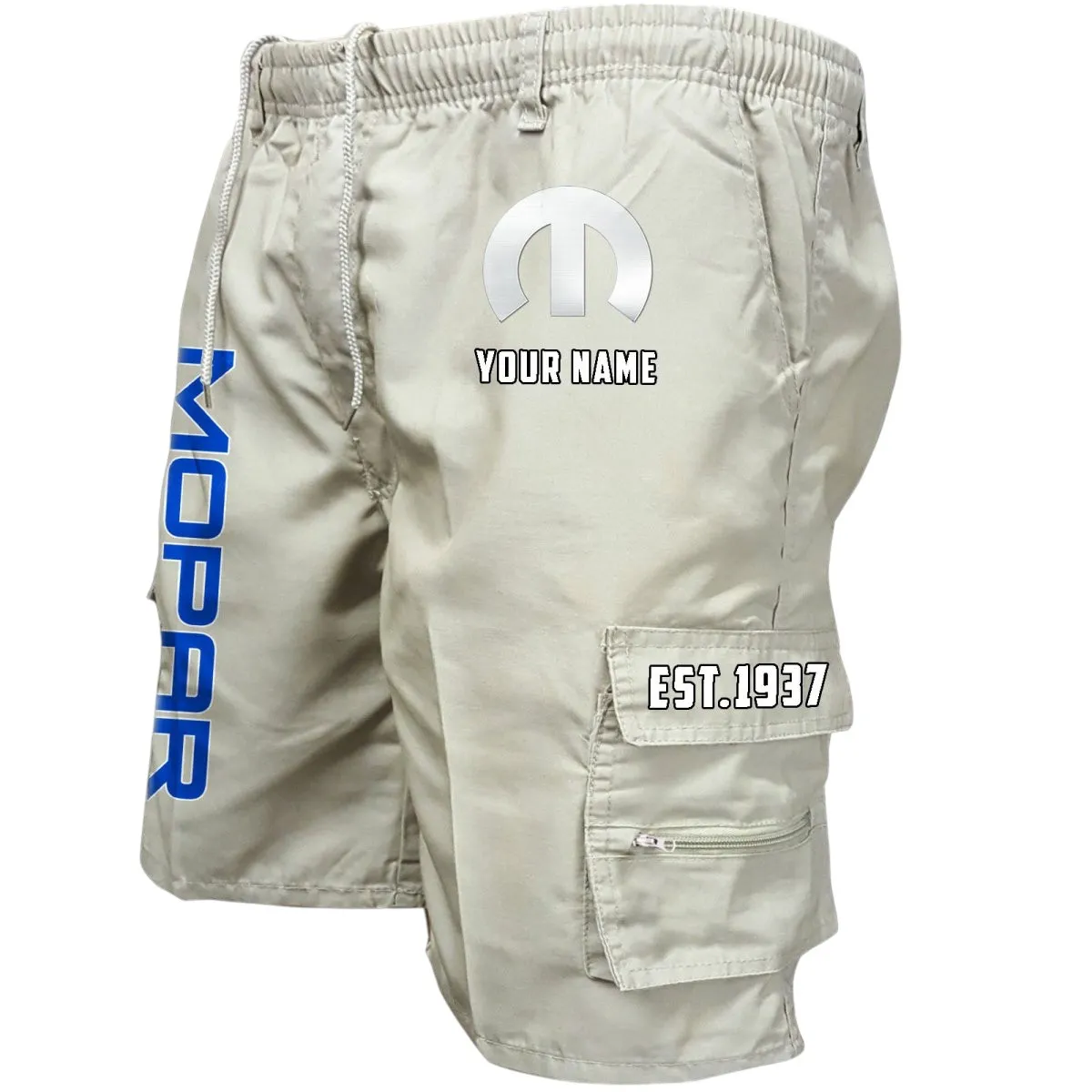 Classic Auto Enthusiasts Workwear Casual Shorts, Rugged Workwear Pocket Shorts CAR455 - Off-White
