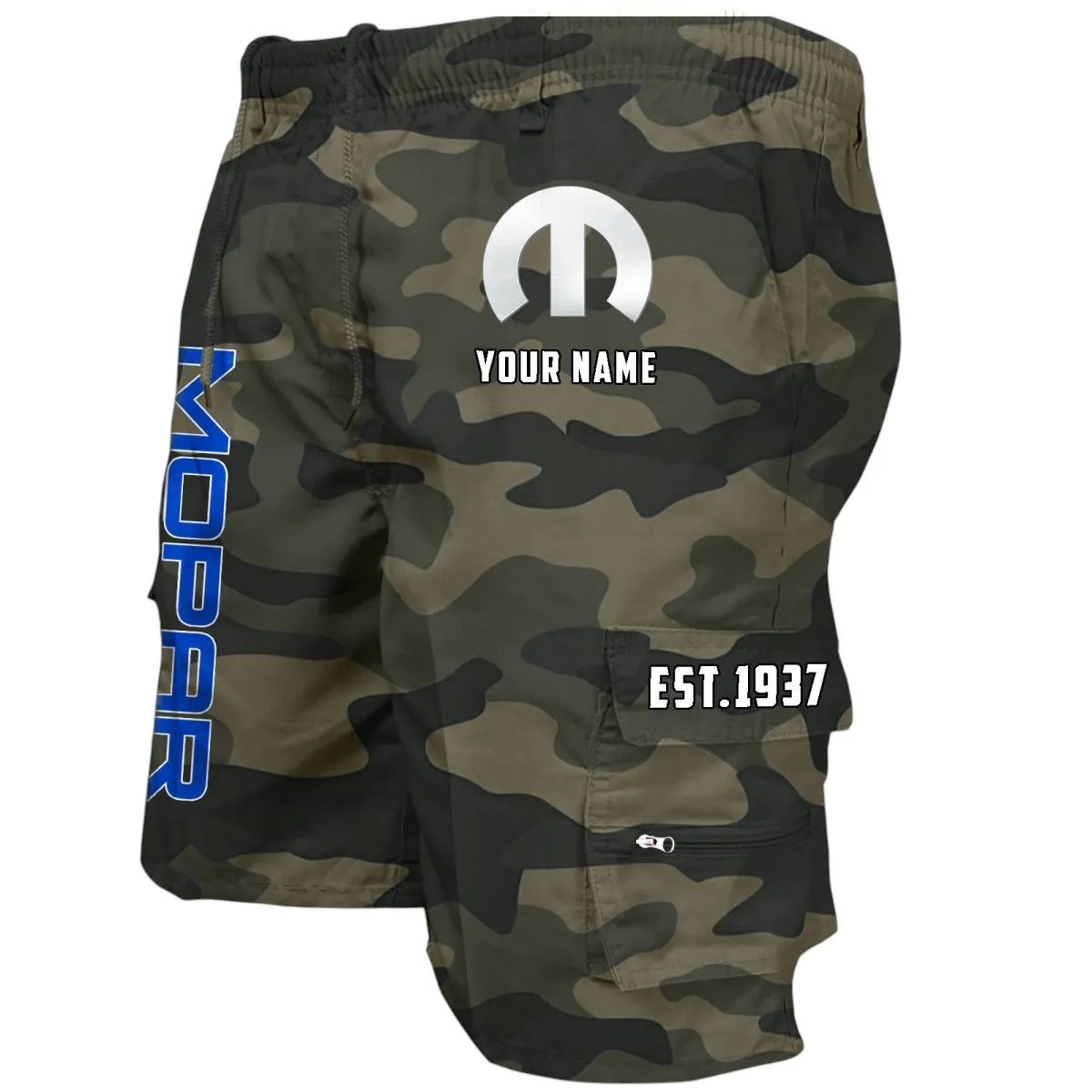 Muscle Car Parts Workwear Casual Shorts, Open Road Utility Shorts CAR455 - Green Camouflage