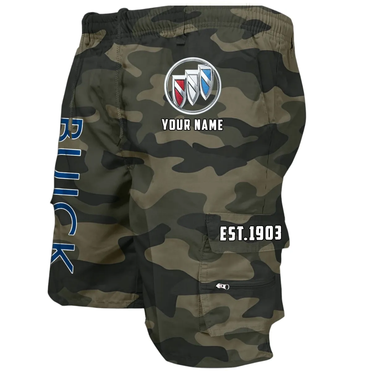 American Luxury Vehicle Workwear Casual Shorts, Rugged Men's Utility Shorts CAR455 - Green Camouflage