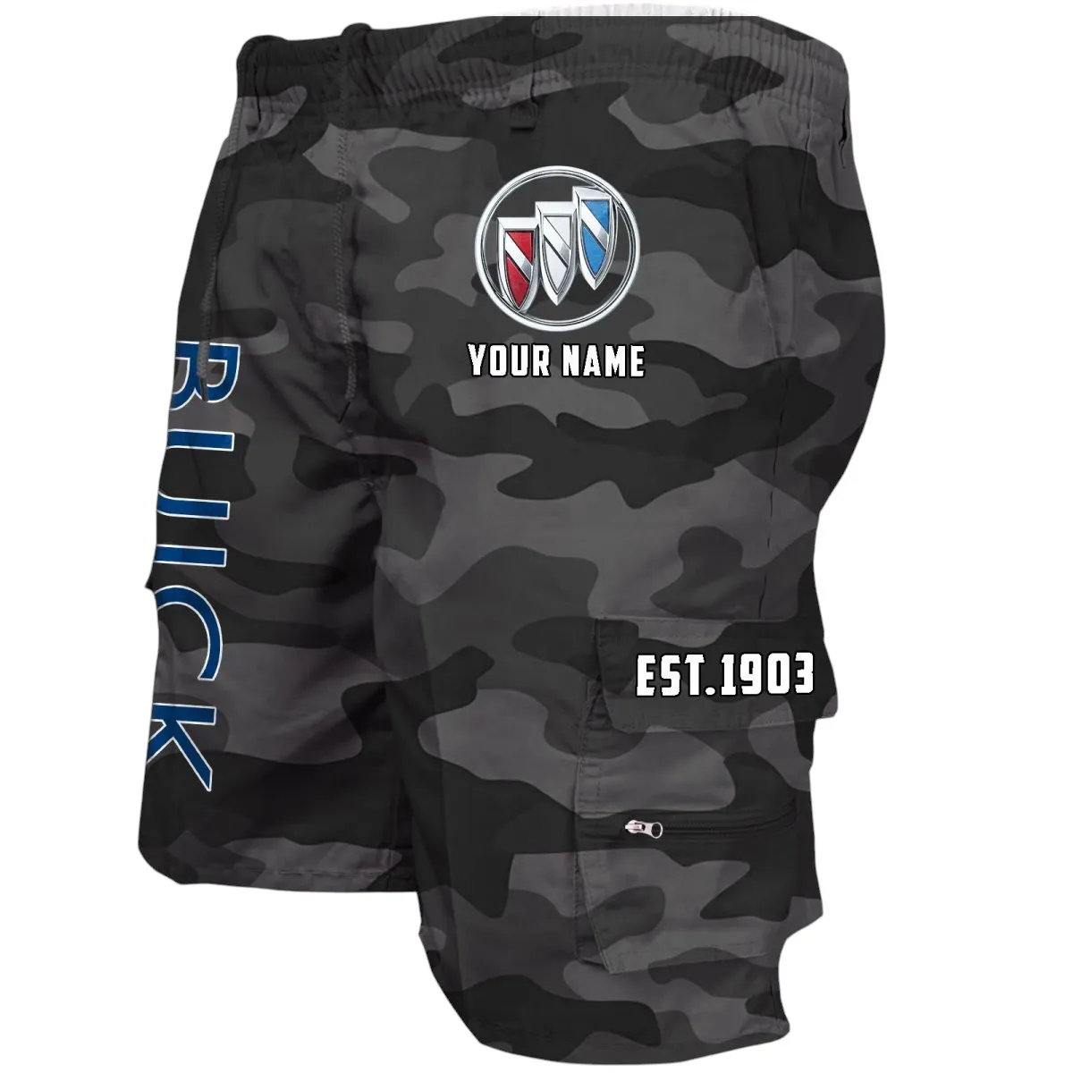 Comfort-Oriented Car Workwear Casual Shorts, Everyday Car Culture Shorts CAR455 - Grey Camouflage
