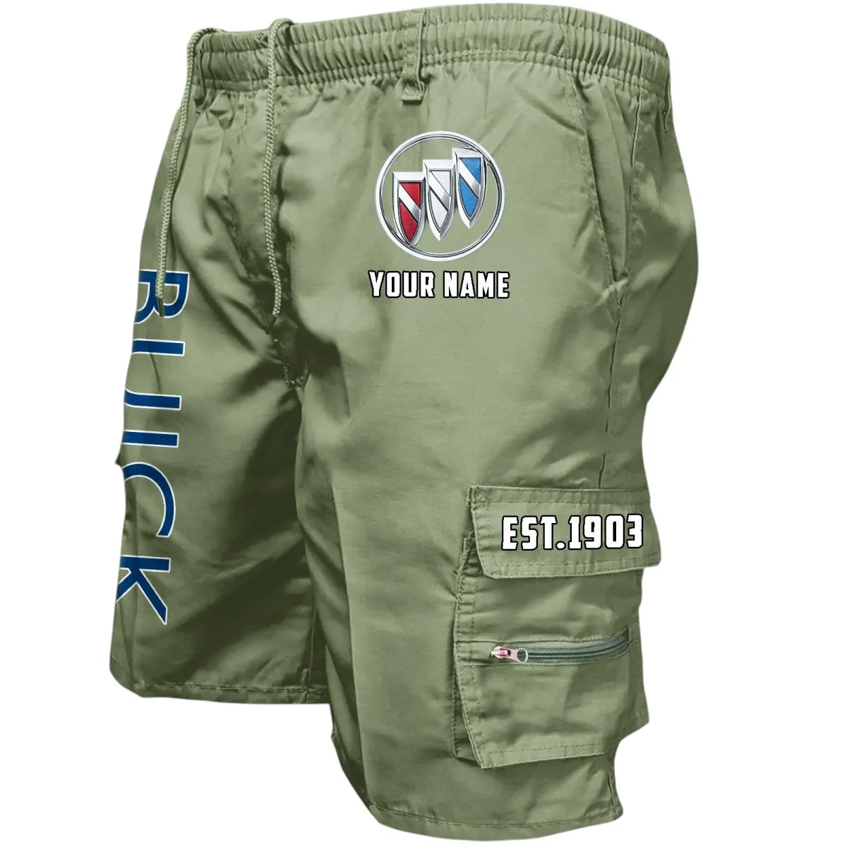 Full-Size Sedan Workwear Casual Shorts, Rugged Gearhead Workwear Shorts CAR455 - Military Green