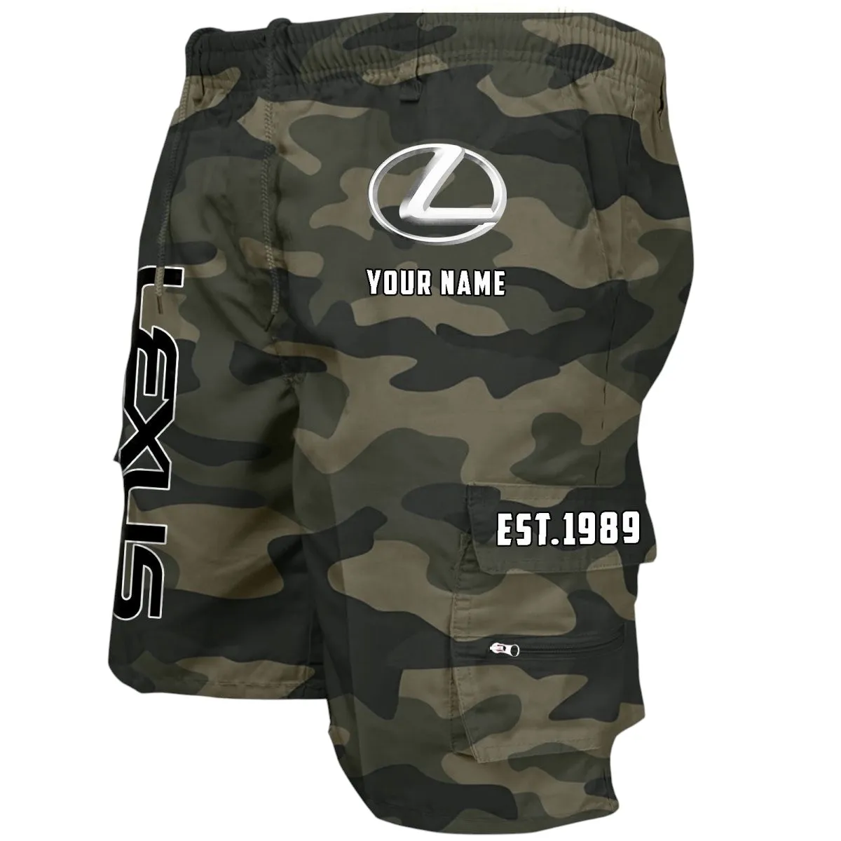 Luxury SUV Workwear Casual Shorts, Tough Shorts for Riders CAR455 - Green Camouflage