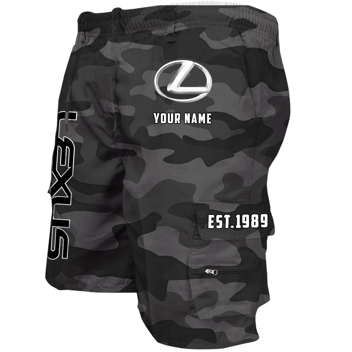 Prestige Sedan Workwear Casual Shorts, Road Warrior Pocket Shorts CAR455 - Grey Camouflage