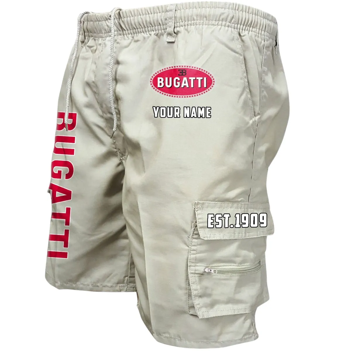 Sport Auto Workwear Casual Shorts, Automotive Lifestyle Utility Shorts CAR455 - Off-White