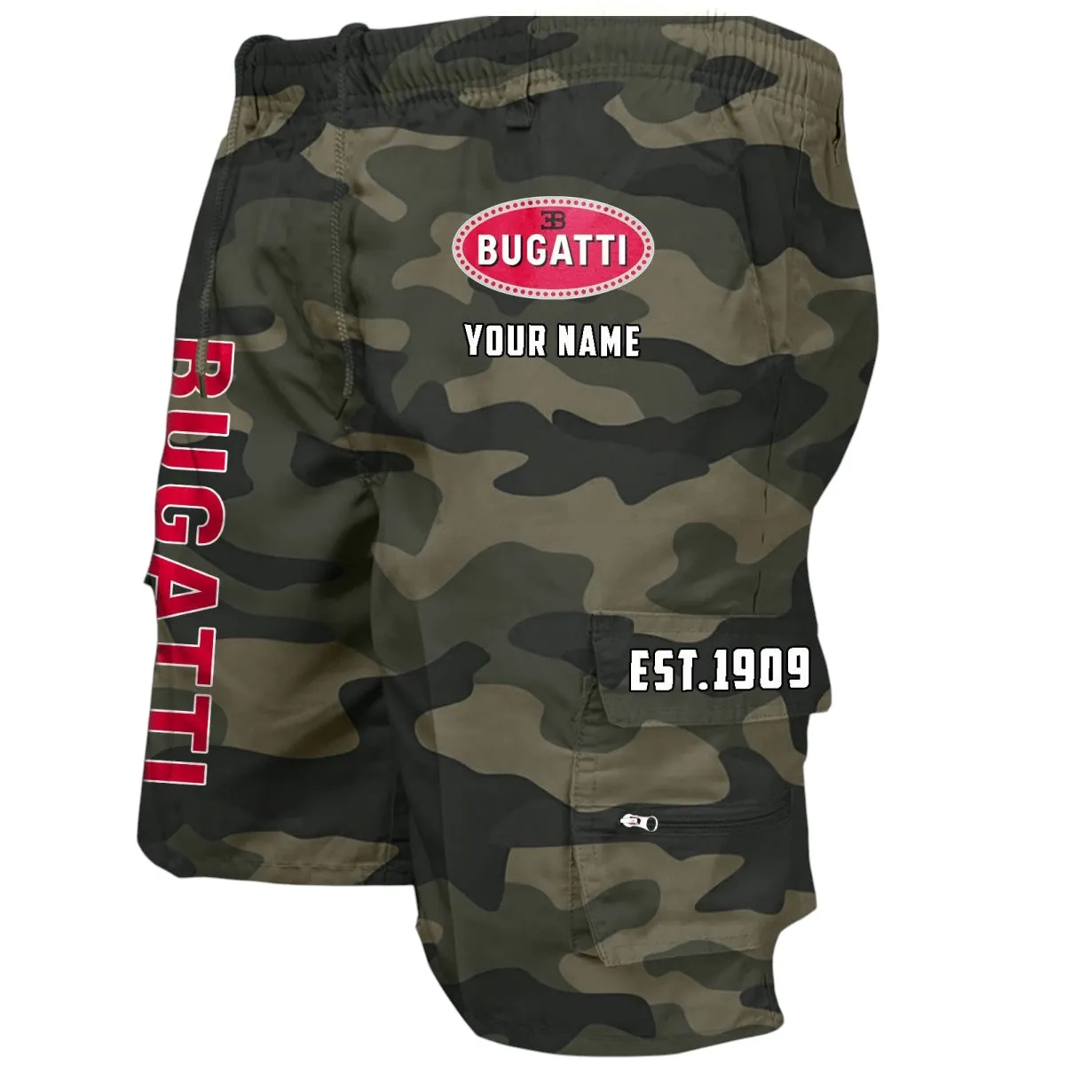 Sport Auto Workwear Casual Shorts, Tough Shorts for Riders CAR455 - Green Camouflage