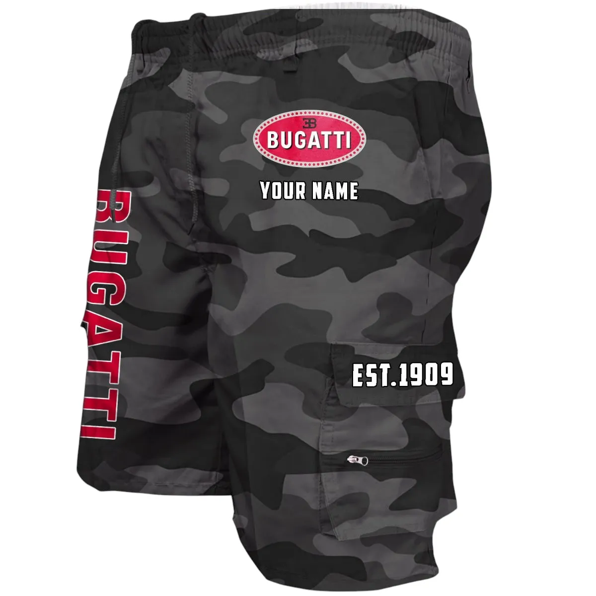 Sport Auto Workwear Casual Shorts, Durable Rider Utility Shorts CAR455 - Grey Camouflage
