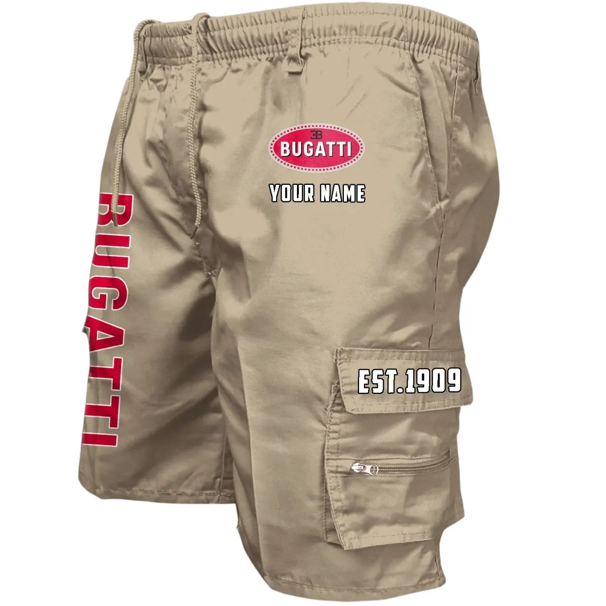 Sport Auto Workwear Casual Shorts, Gearhead Lifestyle Utility Shorts CAR455 - Khaki