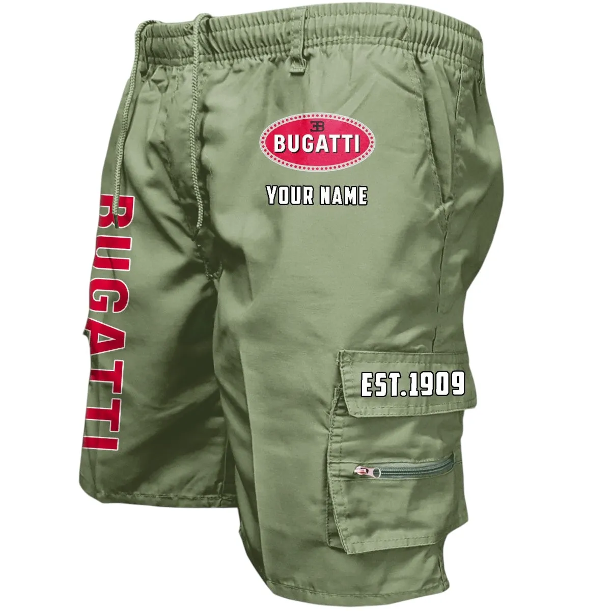 Sport Auto Workwear Casual Shorts, Rugged Workwear Pocket Shorts CAR455 - Military Green