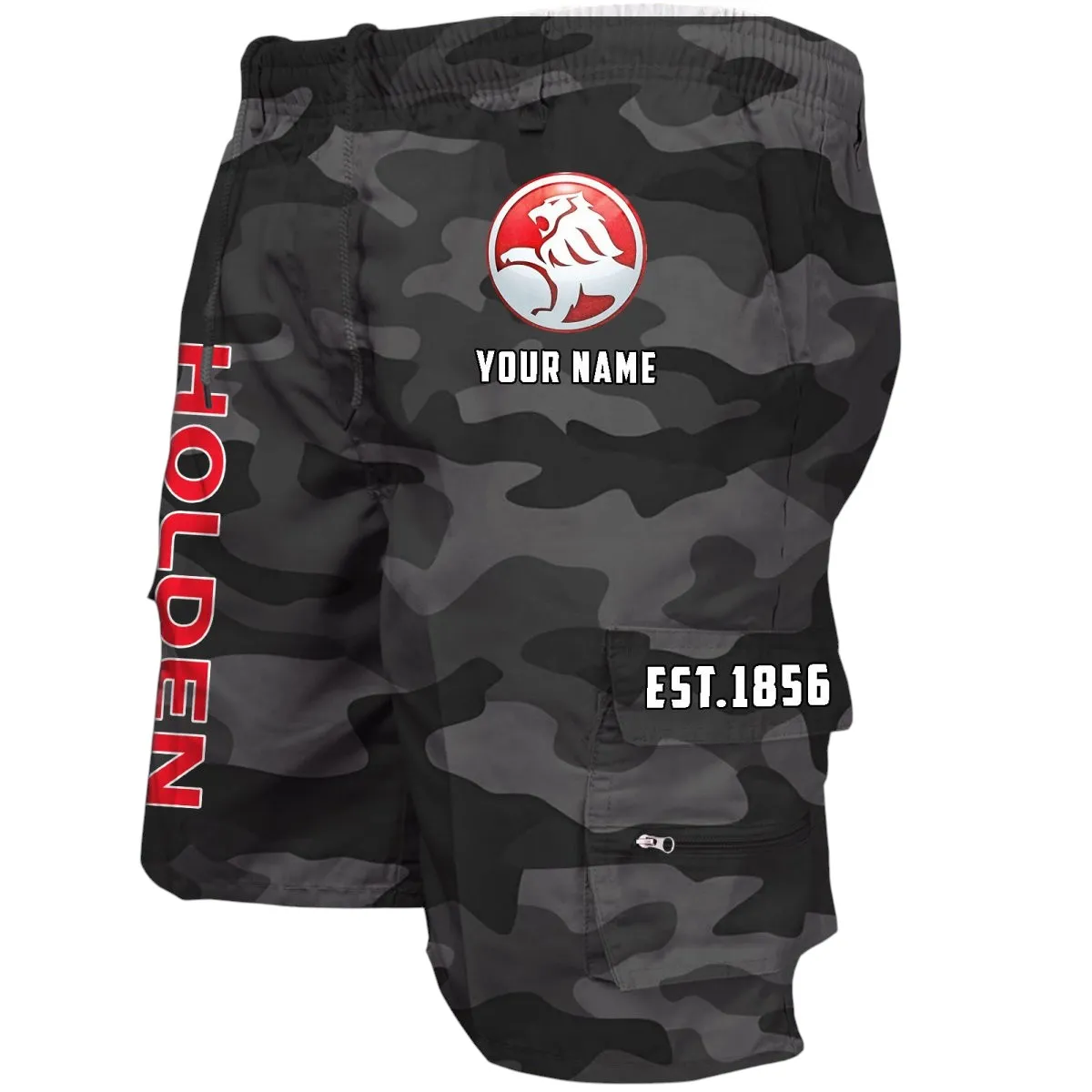 Road Sedan Workwear Casual Shorts, Everyday Garage Life Shorts CAR455 - Grey Camouflage