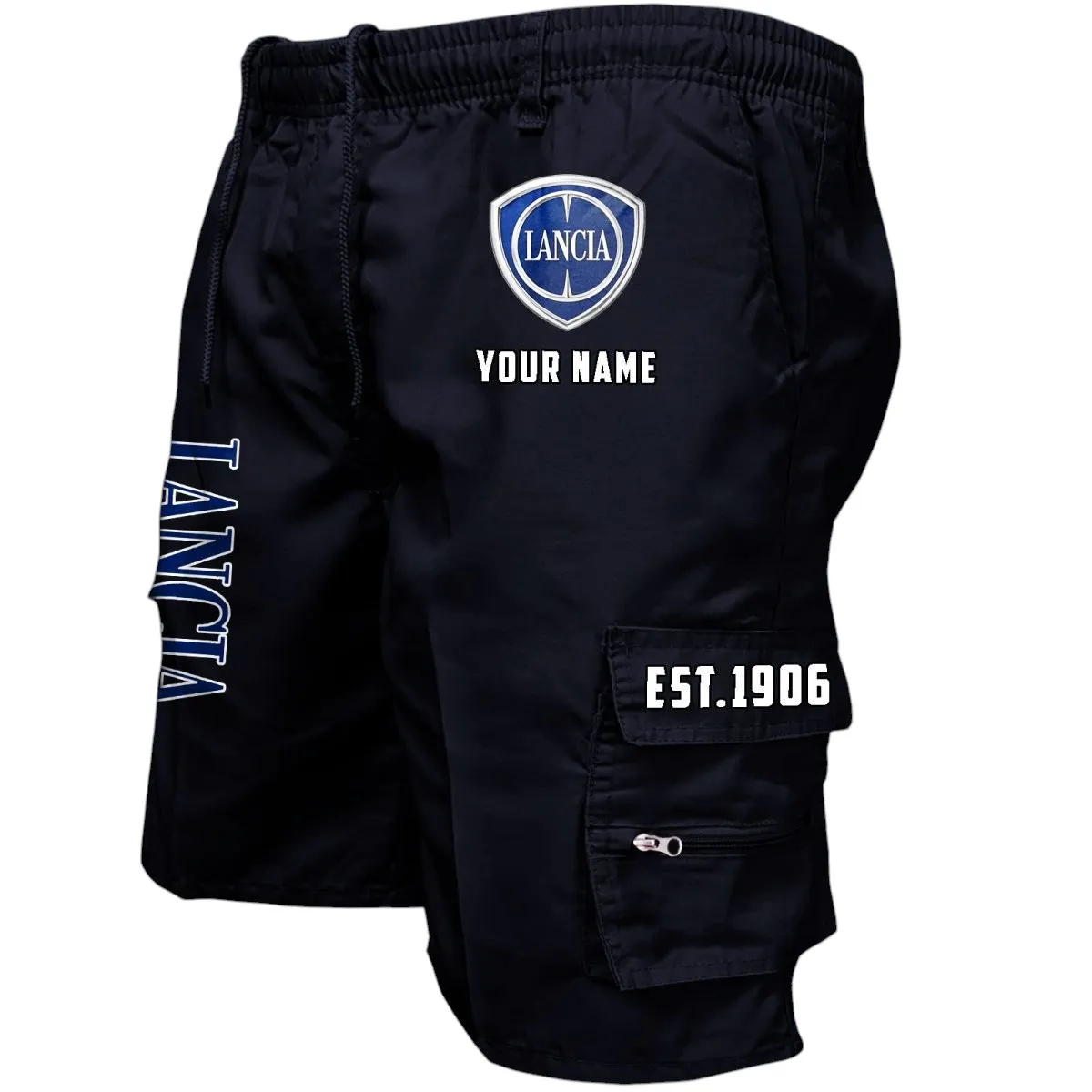 Italian Compact Workwear Casual Shorts, Automotive Lifestyle Utility Shorts CAR455 - Black