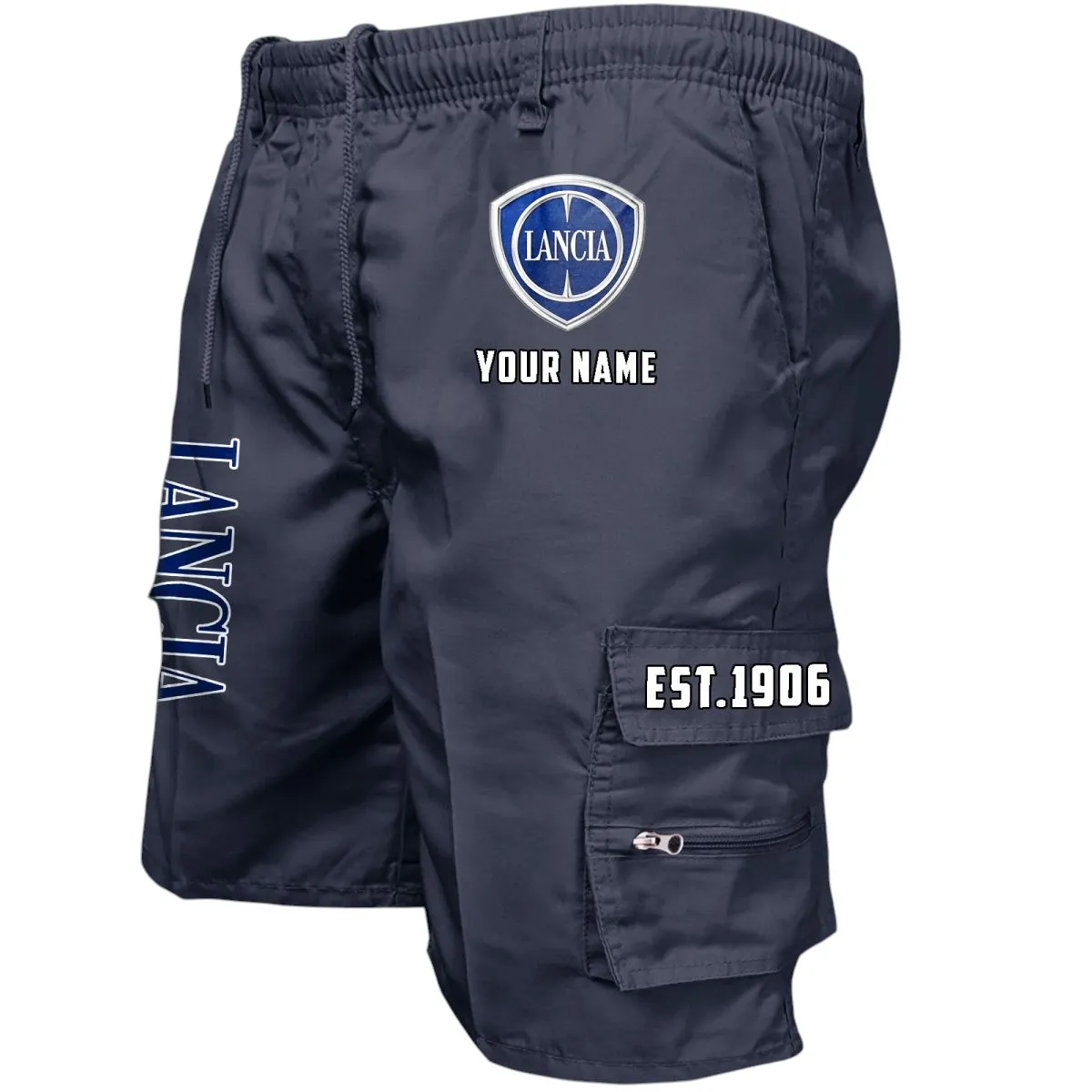 Retro Car Workwear Casual Shorts, Automotive Spirit Work Shorts CAR455 - Navy
