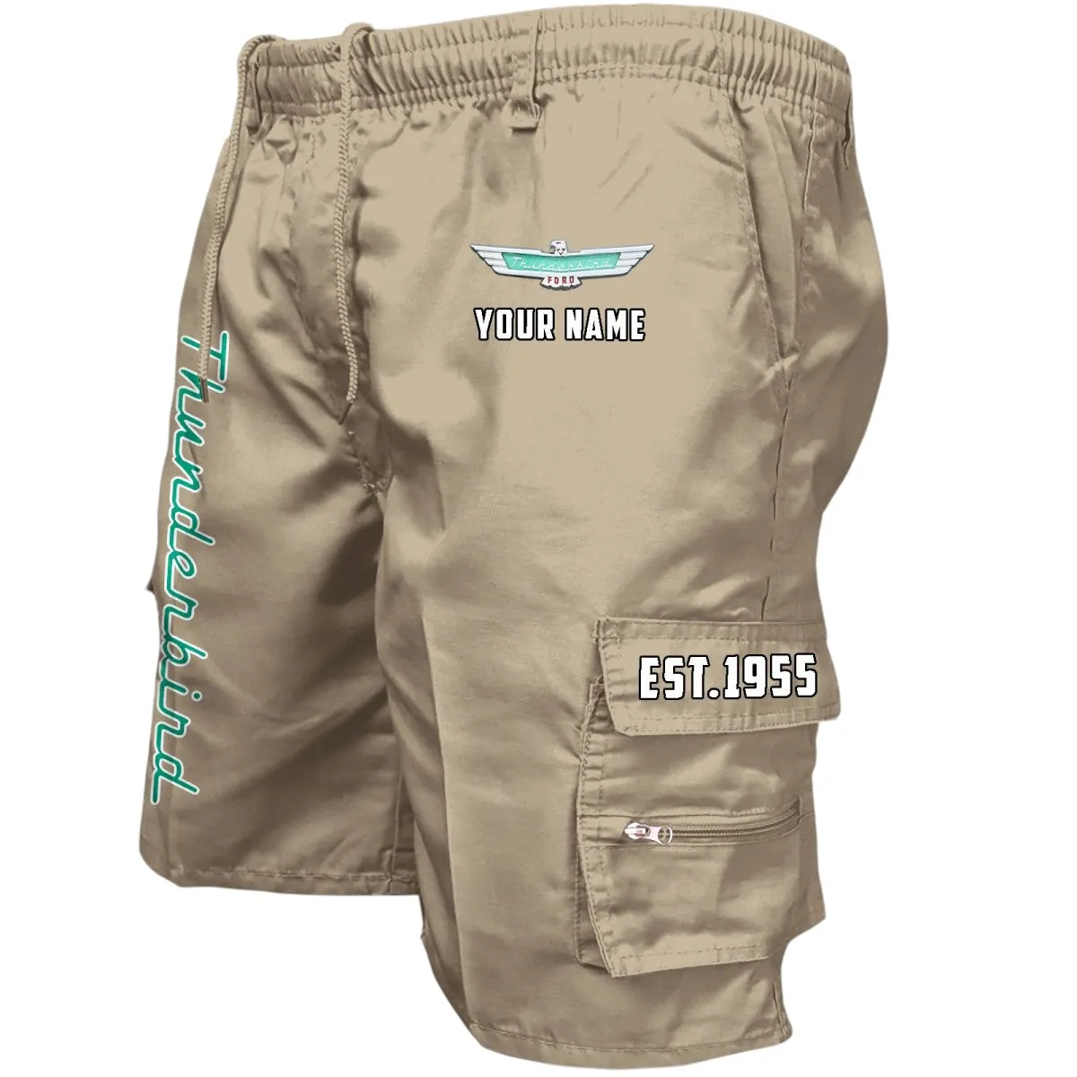 Mid-Century Auto Legend Workwear Casual Shorts, Everyday Garage Life Shorts CAR455 - Khaki